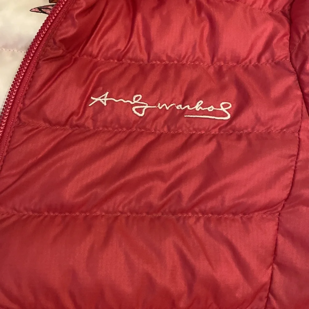 UNIQLO ANDY WARHOL Pink Puffer Jacket. Size 9/ 10